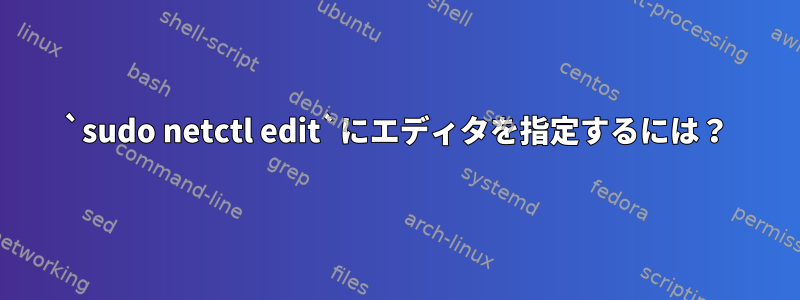 `sudo netctl edit`にエディタを指定するには？