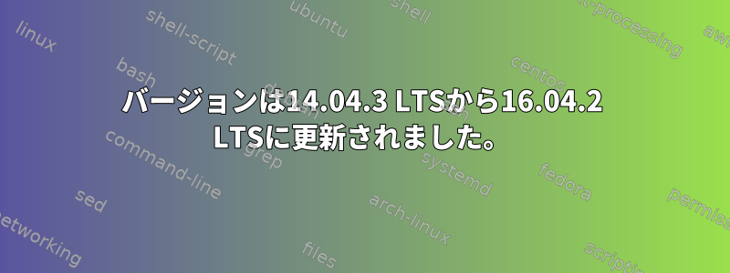 バージョンは14.04.3 LTSから16.04.2 LTSに更新されました。