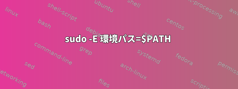 sudo -E 環境パス=$PATH