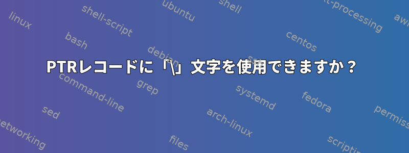 PTRレコードに「\」文字を使用できますか？