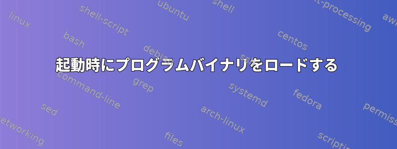 起動時にプログラムバイナリをロードする