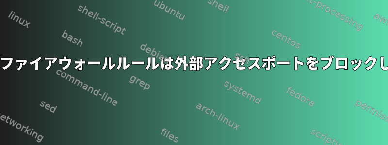 Solarisファイアウォールルールは外部アクセスポートをブロックします。