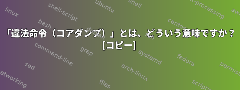 「違法命令（コアダンプ）」とは、どういう意味ですか？ [コピー]