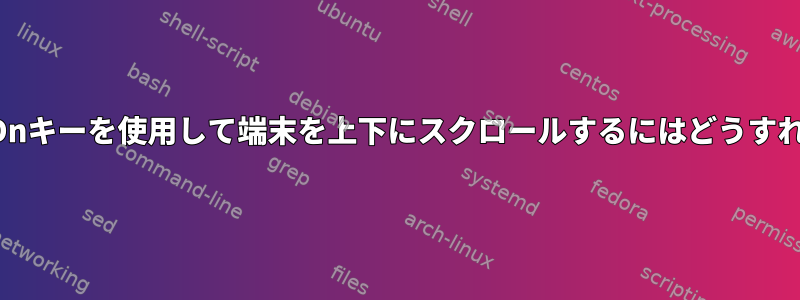 PgUpキーとPgDnキーを使用して端末を上下にスクロールするにはどうすればよいですか？