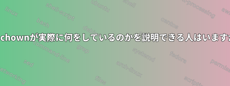 このchownが実際に何をしているのかを説明できる人はいますか？