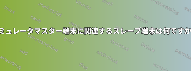 シミュレータマスター端末に関連するスレーブ端末は何ですか？