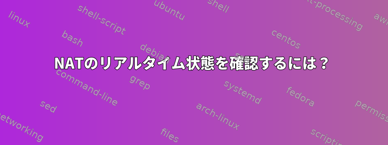 NATのリアルタイム状態を確認するには？