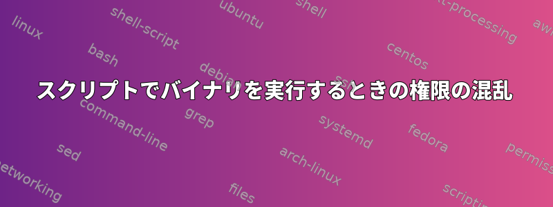 スクリプトでバイナリを実行するときの権限の混乱