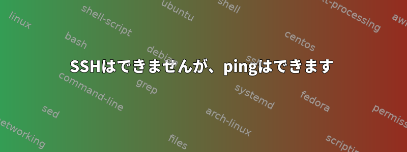 SSHはできませんが、pingはできます