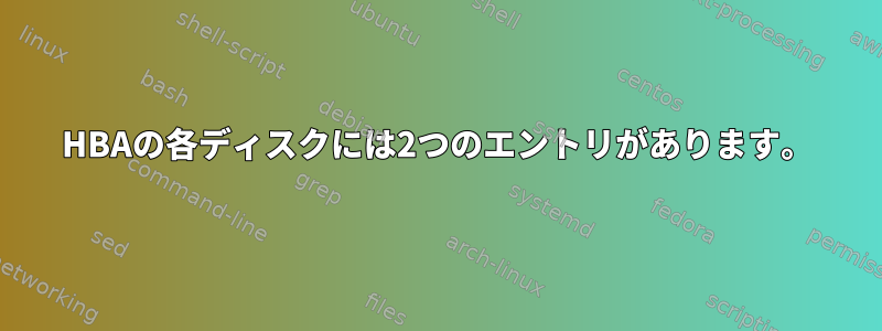 HBAの各ディスクには2つのエントリがあります。