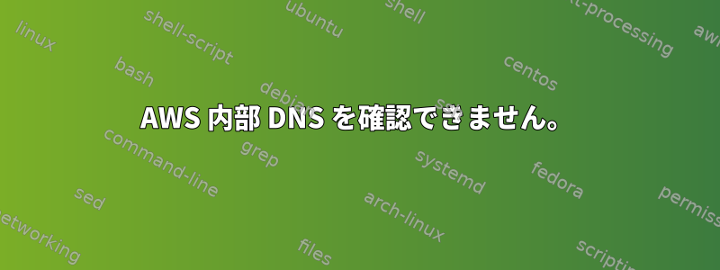 AWS 内部 DNS を確認できません。