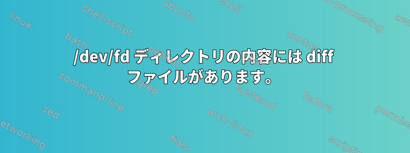 /dev/fd ディレクトリの内容には diff ファイルがあります。