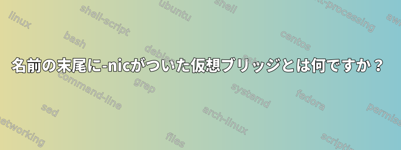 名前の末尾に-nicがついた仮想ブリッジとは何ですか？