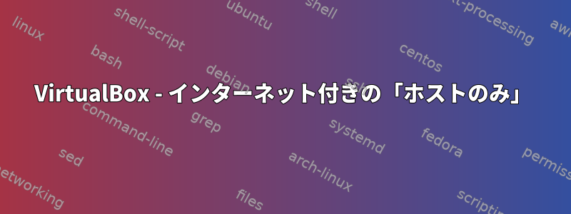 VirtualBox - インターネット付きの「ホストのみ」