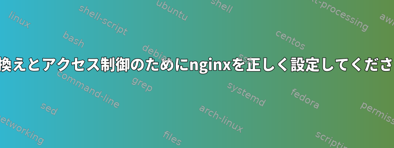 書き換えとア​​クセス制御のためにnginxを正しく設定してください。