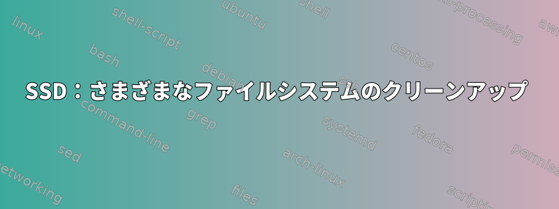 SSD：さまざまなファイルシステムのクリーンアップ