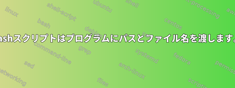 Bashスクリプトはプログラムにパスとファイル名を渡します。