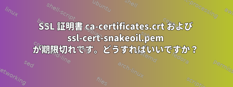 SSL 証明書 ca-certificates.crt および ssl-cert-snakeoil.pem が期限切れです。どうすればいいですか？