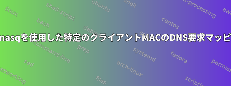 dnsmasqを使用した特定のクライアントMACのDNS要求マッピング