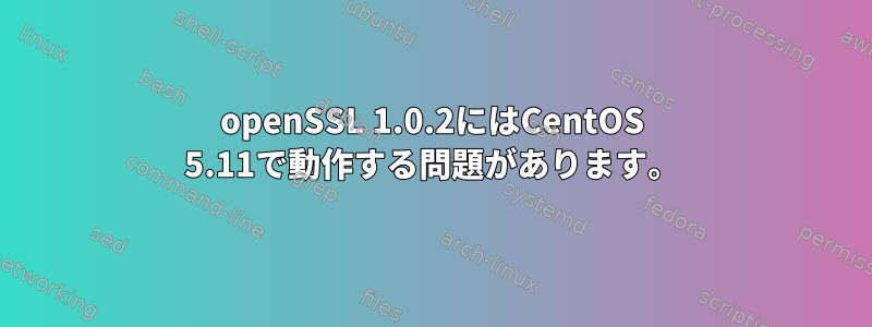 openSSL 1.0.2にはCentOS 5.11で動作する問題があります。