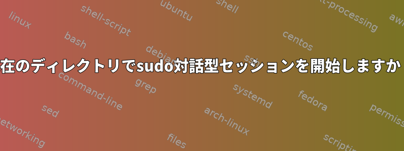 現在のディレクトリでsudo対話型セッションを開始しますか？