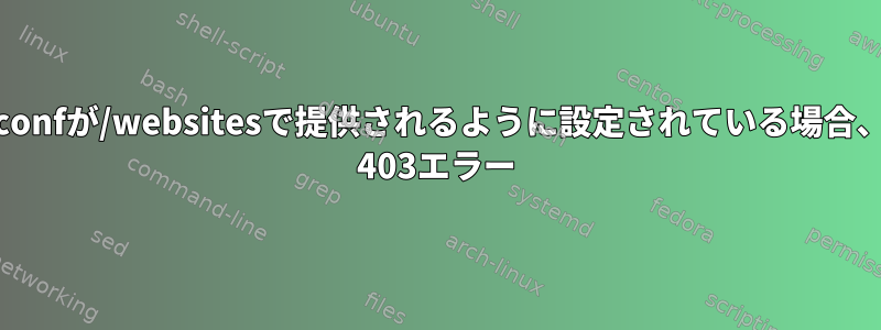 nginx.confが/websitesで提供されるように設定されている場合、Nginx 403エラー