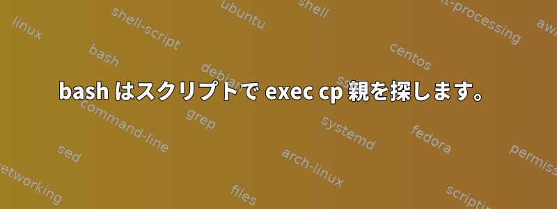 bash はスクリプトで exec cp 親を探します。