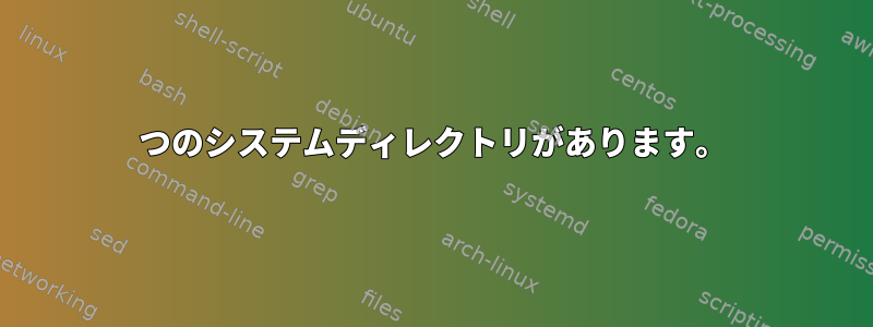 2つのシステムディレクトリがあります。