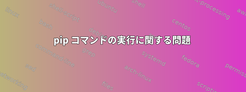 pip コマンドの実行に関する問題