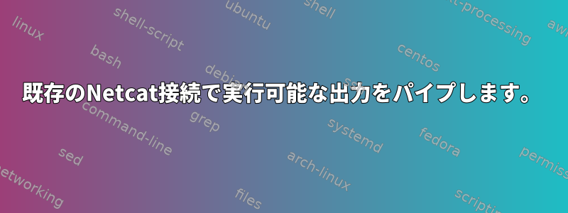 既存のNetcat接続で実行可能な出力をパイプします。