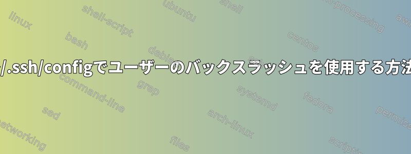 ~/.ssh/configでユーザーのバックスラッシュを使用する方法