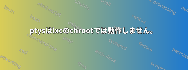 ptysはlxcのchrootでは動作しません。