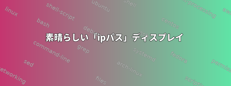 素晴らしい「ipパス」ディスプレイ