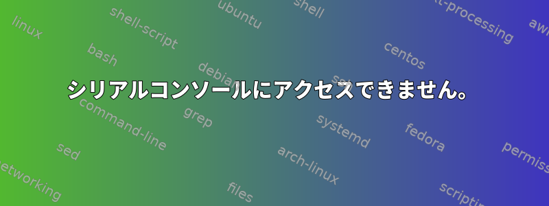 シリアルコンソールにアクセスできません。