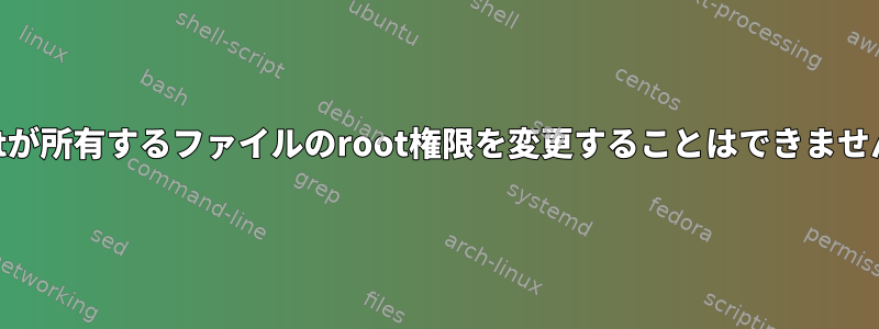 rootが所有するファイルのroot権限を変更することはできません。