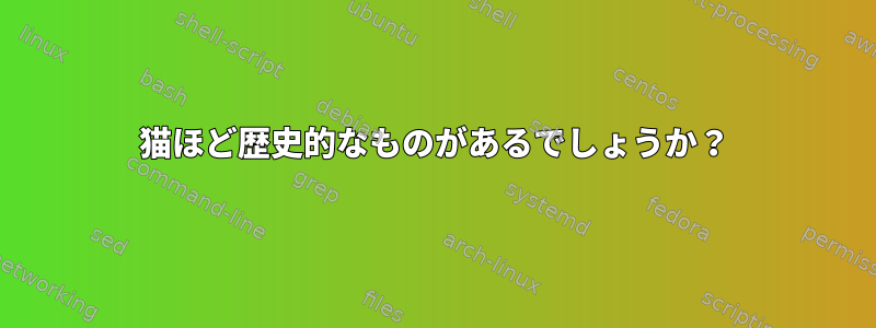 猫ほど歴史的なものがあるでしょうか？