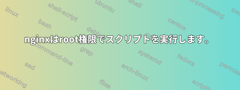 nginxはroot権限でスクリプトを実行します。