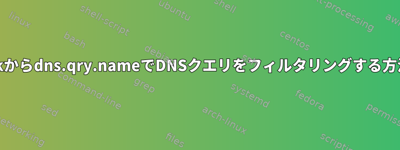 tsharkからdns.qry.nameでDNSクエリをフィルタリングする方法は？