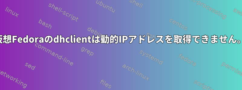 仮想Fedoraのdhclientは動的IPアドレスを取得できません。