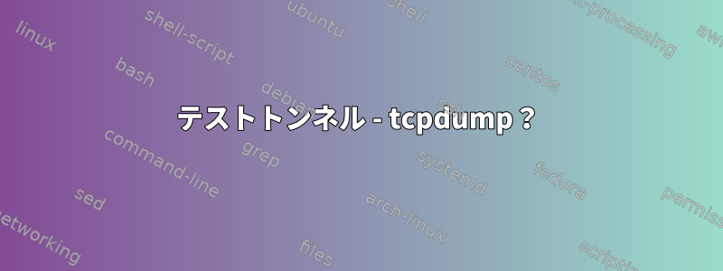 テストトンネル - tcpdump？