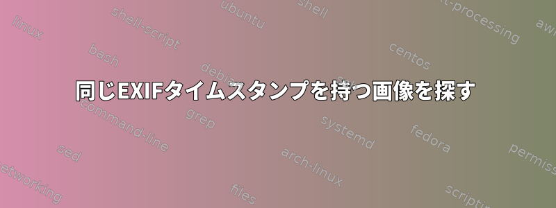 同じEXIFタイムスタンプを持つ画像を探す