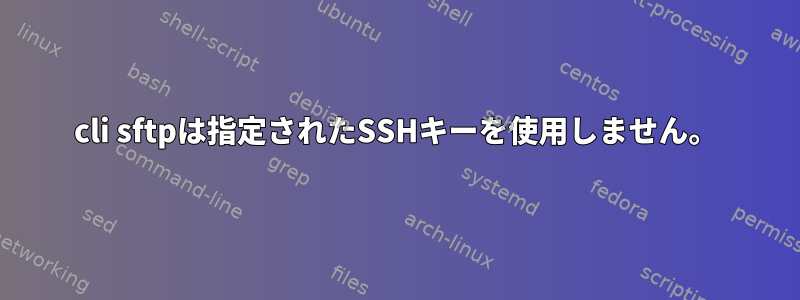 cli sftpは指定されたSSHキーを使用しません。