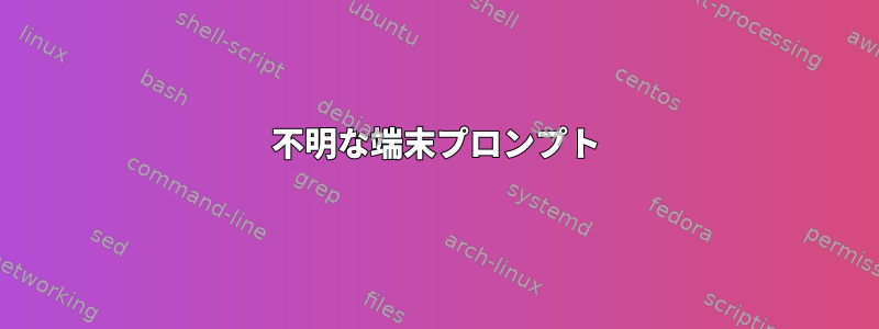 不明な端末プロンプト