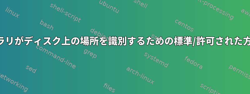 プラグインライブラリがディスク上の場所を識別するための標準/許可された方法はありますか？