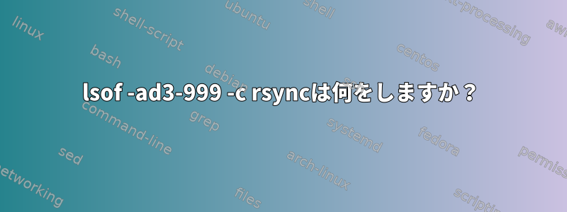 lsof -ad3-999 -c rsyncは何をしますか？