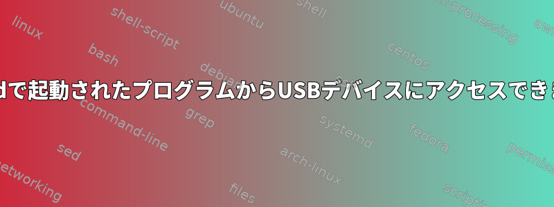 systemdで起動されたプログラムからUSBデバイスにアクセスできません。