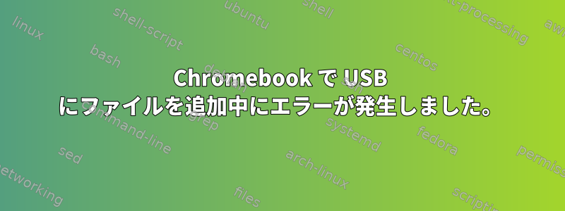 Chromebook で USB にファイルを追加中にエラーが発生しました。