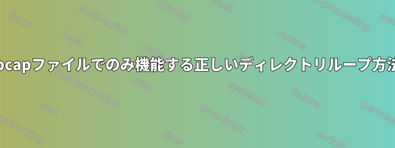 .pcapファイルでのみ機能する正しいディレクトリループ方法