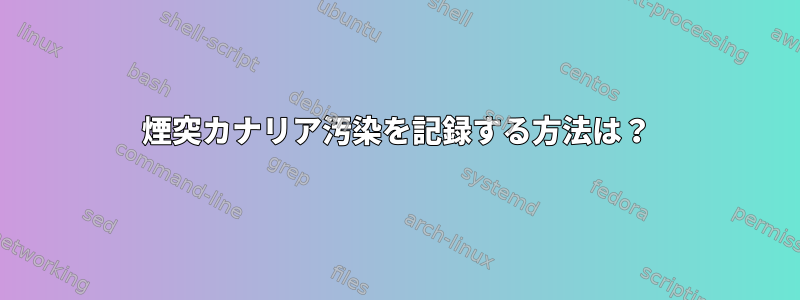 煙突カナリア汚染を記録する方法は？