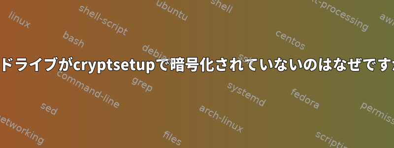 私のドライブがcryptsetupで暗号化されていないのはなぜですか？